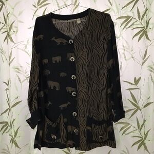 Chico’s Animal Print Button-Up Women's Top